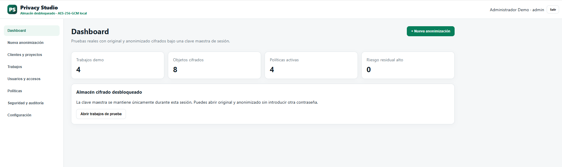 Privacy Studio · Dashboard