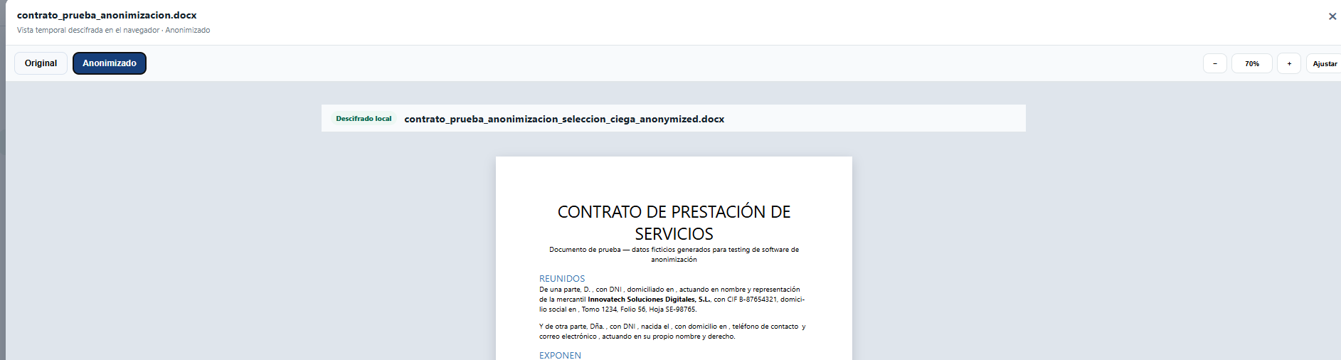 Resultado anonimizado